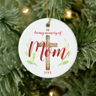 In Loving Memory of Mum Personalised Religious Ceramic Tree Decoration