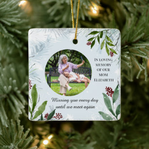 In Loving Memory of Mum Two Photo Memorial Tribute Ceramic Ornament