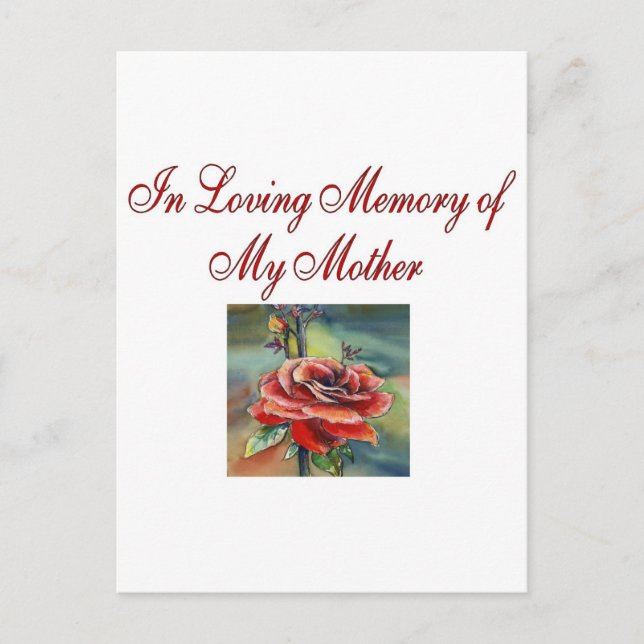 In Loving memory of my mother Postcard (Front)