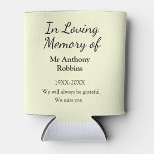 In Loving memory of name funeral memory keepsake Can Cooler