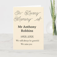 In Loving memory of name funeral memory keepsake