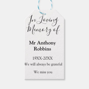 In Loving memory of name funeral memory keepsake Gift Tags