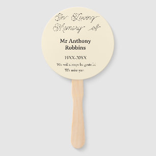 In Loving memory of name funeral memory keepsake Hand Fan