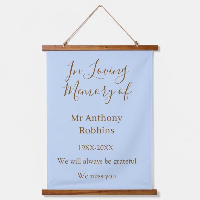 In Loving memory of name funeral memory keepsake Hanging Tapestry (Front)