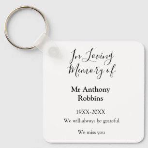 In Loving memory of name funeral memory keepsake Key Ring