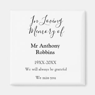In Loving memory of name funeral memory keepsake Magnet