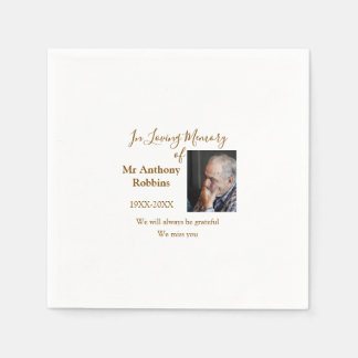 In Loving memory of name funeral memory keepsake Napkin