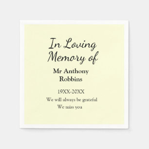 In Loving memory of name funeral memory keepsake Napkin