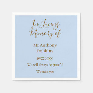 In Loving memory of name funeral memory keepsake Napkin