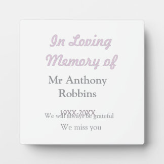 In Loving memory of name funeral memory keepsake Plaque