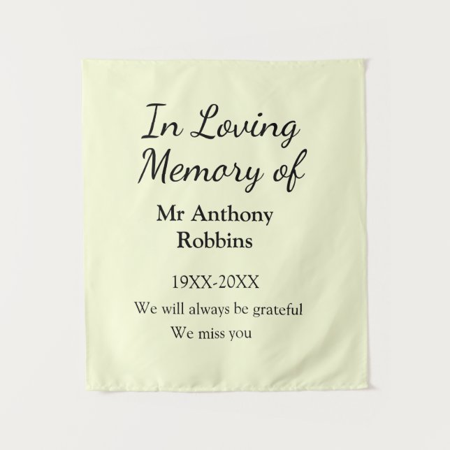 In Loving memory of name funeral memory keepsake Tapestry (Front)
