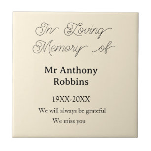 In Loving memory of name funeral memory keepsake Tile