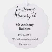 In Loving memory of name funeral memory keepsake