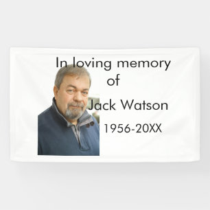 In loving memory of name year photo modern funeral banner
