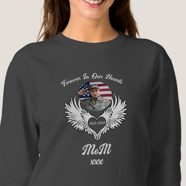 In Loving Memory of Veteran Mum Photo Sweatshirt (Creator Uploaded)