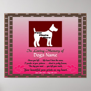 In Loving Memory of Your Dog Pink Female Dog Poster