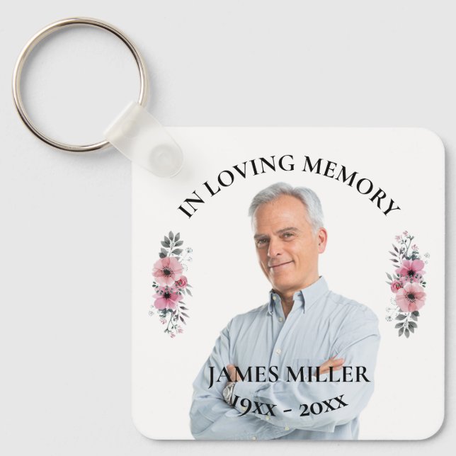 In Loving Memory. Personalise Photo Keychain (Front)