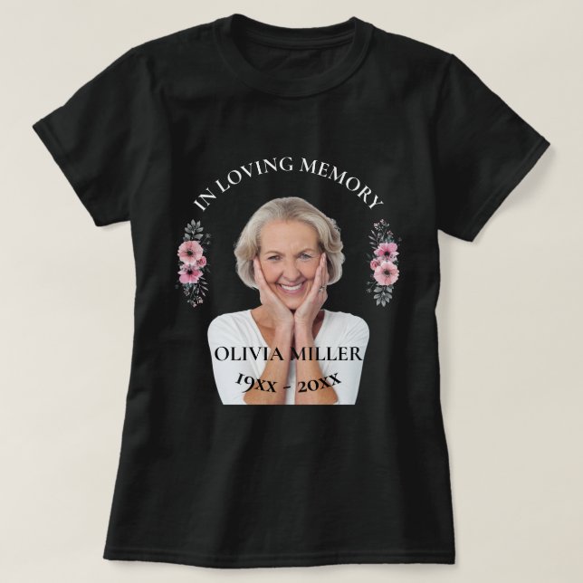 In Loving Memory. Personalise T-Shirt (Design Front)