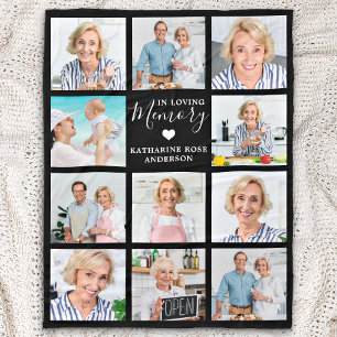 In Loving Memory Personalised 11 Photo Memorial Fleece Blanket