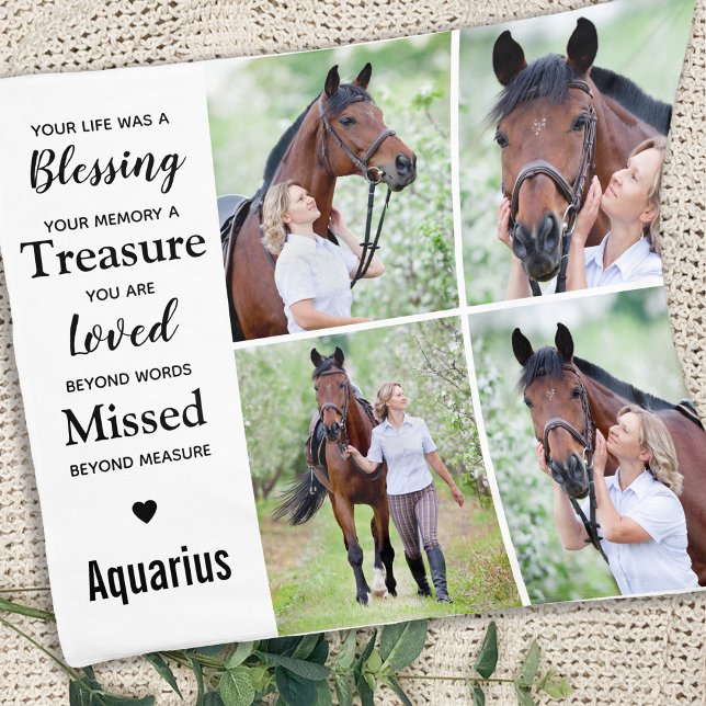 In Loving Memory Personalised 4 Picture Memorial Fleece Blanket (Creator Uploaded)