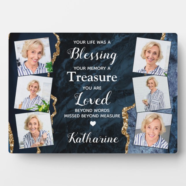 In Loving Memory Personalised 6 Picture Memorial Plaque (Front)