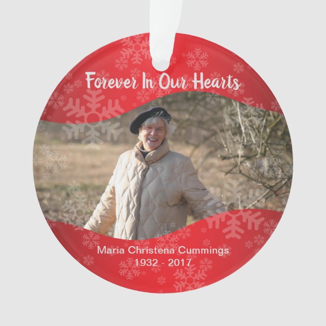 In Loving Memory Personalised Memorial Photo Ornament (Front)