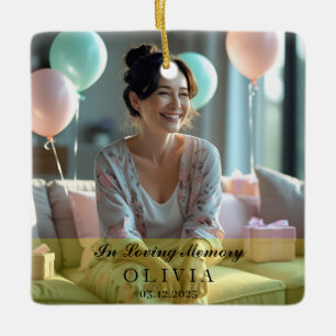 In Loving Memory Personalised Photo Ceramic Ornament
