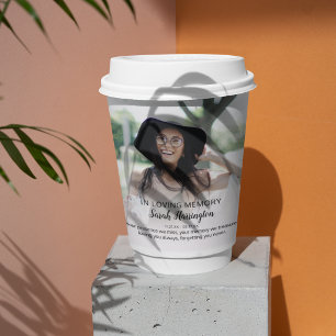 In Loving Memory Personalised Photo Memorial Paper Cups