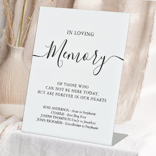 In Loving Memory Personalised Wedding Memorial Pedestal Sign