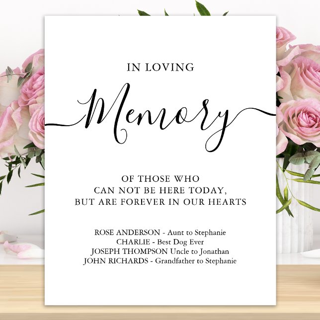 In Loving Memory Personalised Wedding Memorial Poster (Creator Uploaded)