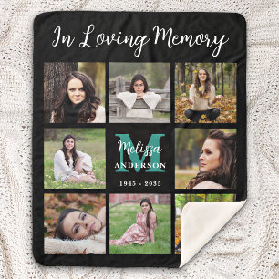 In Loving Memory Personalize 8 Picture Memorial Sherpa Blanket