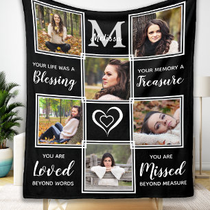 In Loving Memory Personalized Photo Collage Fleece Blanket