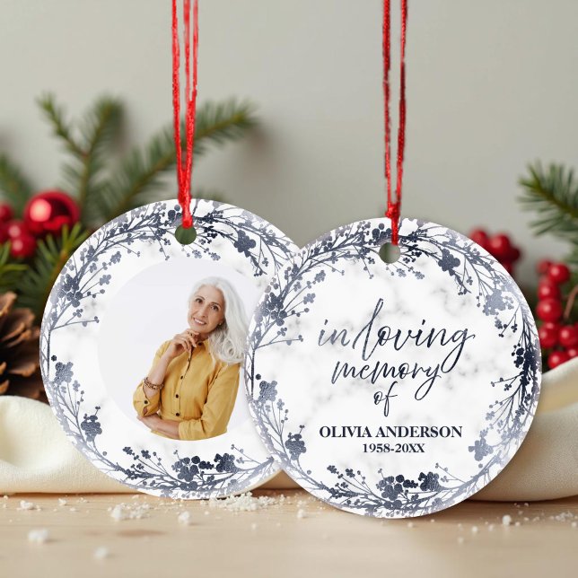 In Loving Memory Personalized Photo Memorial Ceramic Tree Decoration (Creator Uploaded)