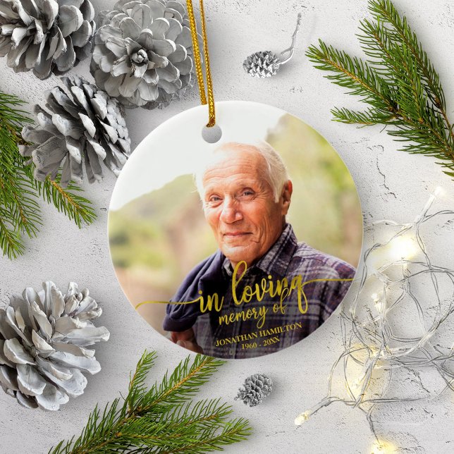 In Loving Memory Personalized Photo Memorial Ceramic Tree Decoration (Creator Uploaded)