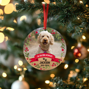 In Loving Memory Pet Memorial 2-Photo Keepsake Ornament