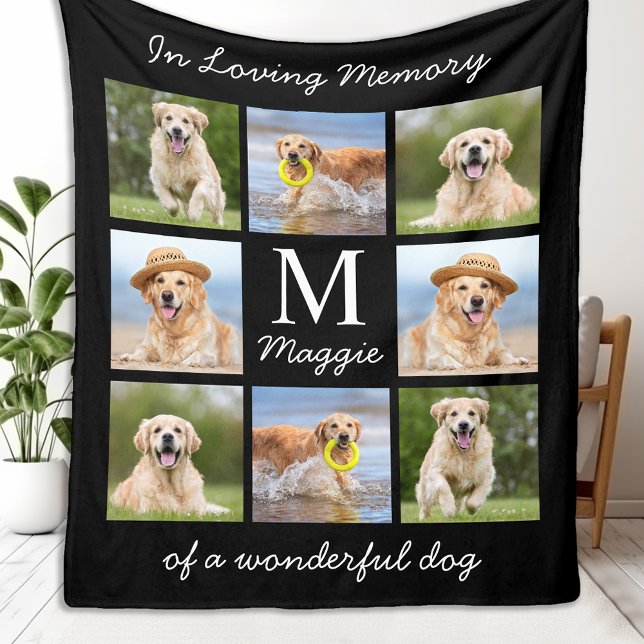 In Loving Memory Pet Memorial Dog Photo Fleece Blanket (Creator Uploaded)