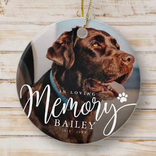 In Loving Memory Pet Memorial Modern Simple Photo Ceramic Tree Decoration