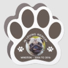 In Loving Memory Pet Paw Print Photo Black