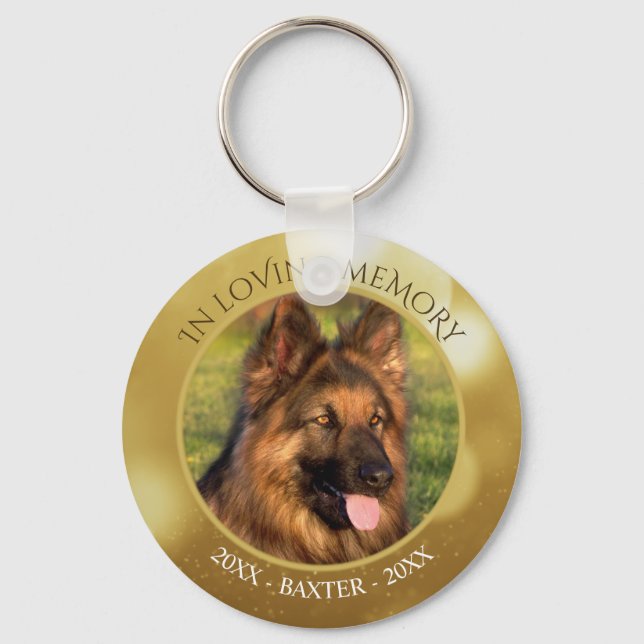 IN LOVING MEMORY Pet Photo Personalised Memorial Key Ring (Front)