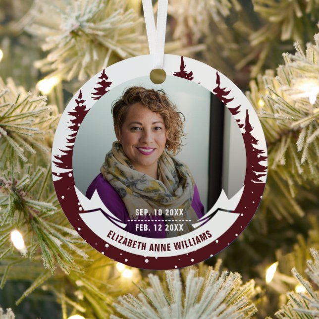 In Loving Memory Photo Christmas Metal Tree Decoration (Insitu)
