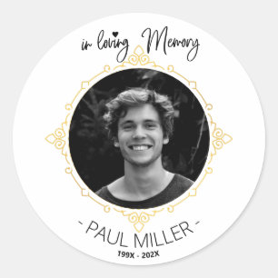 In Loving Memory Photo Classic Round Sticker