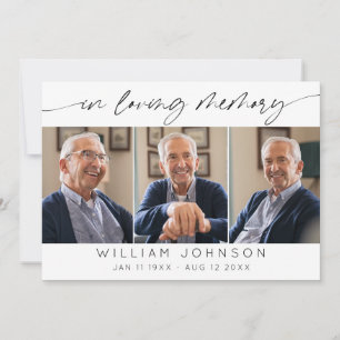 In Loving Memory Photo Collage Funeral Horizontal Thank You Card