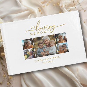 "In Loving Memory" Photo Collage Funeral Memorial Guest Book