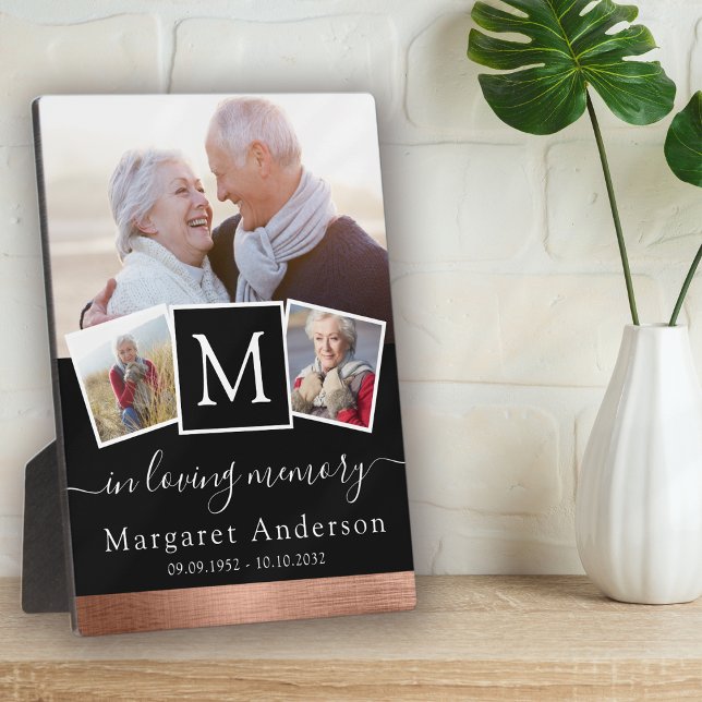 In Loving Memory Photo Collage Funeral Memorial Plaque (Creator Uploaded)