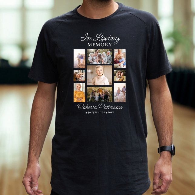 In Loving Memory Photo Collage Funeral Memorial  T-Shirt (Creator Uploaded)