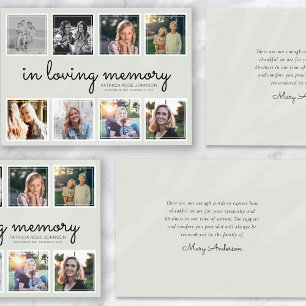 In Loving Memory Photo Collage Funeral Thank You Card