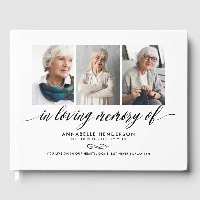 In Loving Memory Photo Collage Guest Book (Front)