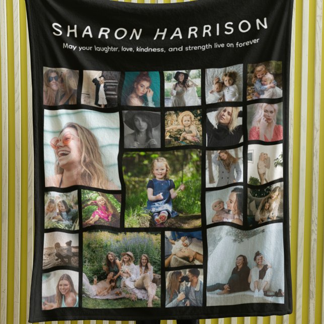 In Loving Memory | Photo Collage Memorial Fleece Blanket (Creator Uploaded)