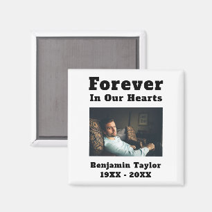 In Loving Memory Photo Forever In Our Hearts Text Magnet