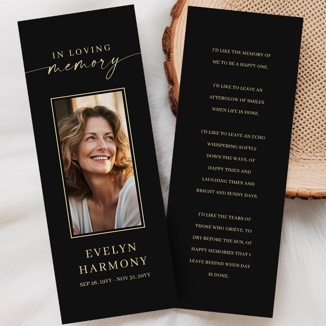 In Loving Memory Photo Funeral Bookmarks (Creator Uploaded)